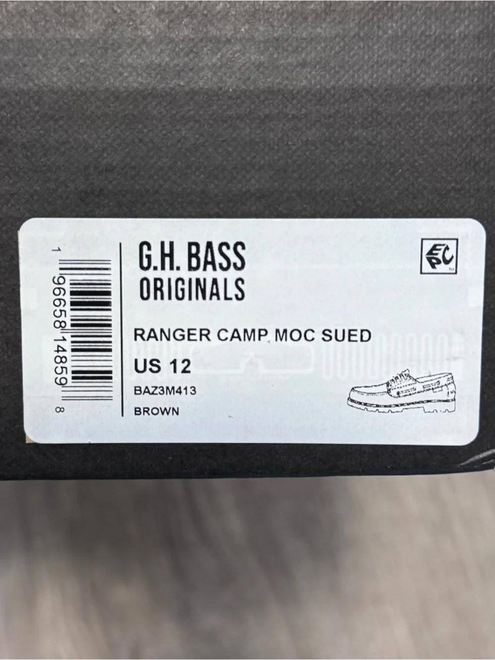 G.H. Bass Ranger Camp Moc Suede Brown Shoes Men’s EU 45 NIB